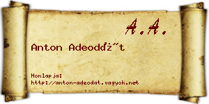 Anton Adeodát névjegykártya